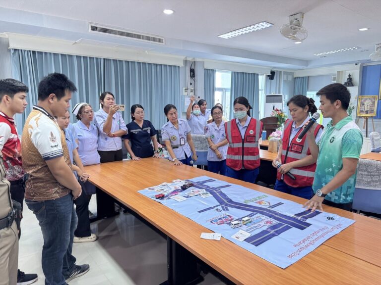จัดประชุมซ้อมแผนอุบัติเหตุ อำเภอยางชุมน้อย
